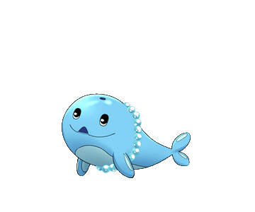 Ohwail, a blue Cypher, standing on a raft