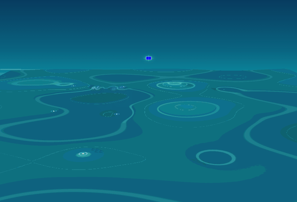 An animated topology ocean representing relationships between markets